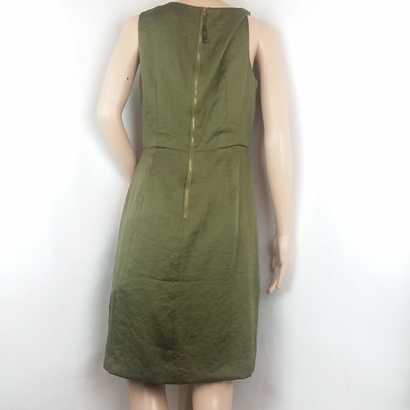 Ann Taylor Loft Olive Green Ruffle Dress - Picture 2 of 6